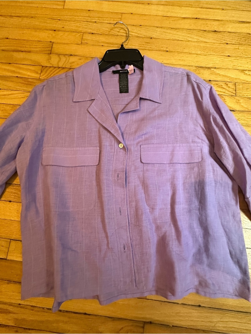 Smythe Button-Front Lavender Shirt